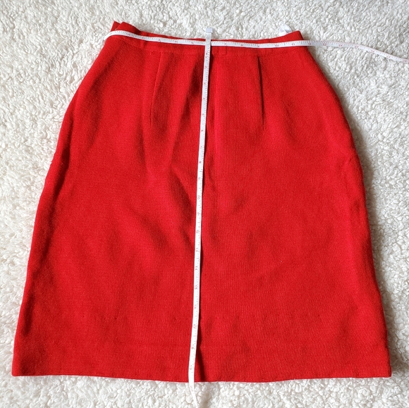 2/$25 Vintage red wool pencil skirt high rise mini - Picture 2 of 5